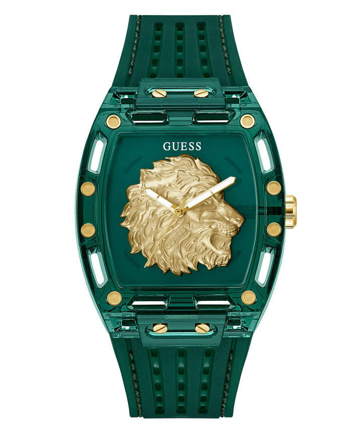 Guess Phoenix Men’s Green Transparent Rectangular Silicone Watch GW0959G2
