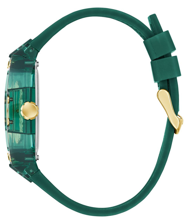 Guess Phoenix Men’s Green Transparent Rectangular Silicone Watch GW0959G2