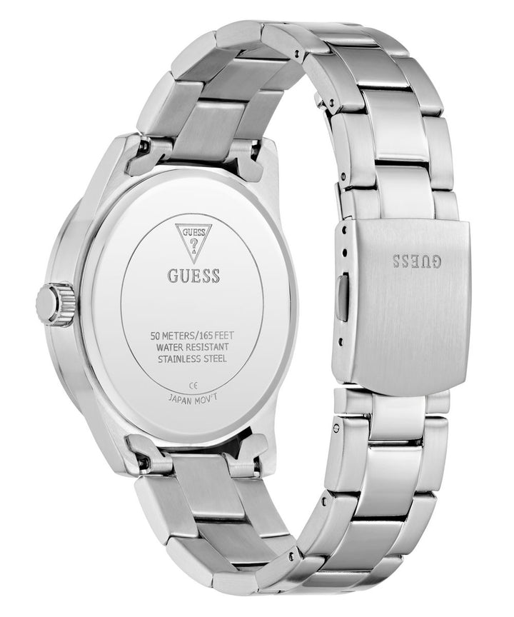 Guess Easton Men’s 40mm Silver Tone Black Dial Bracelet Watch GW0965G1