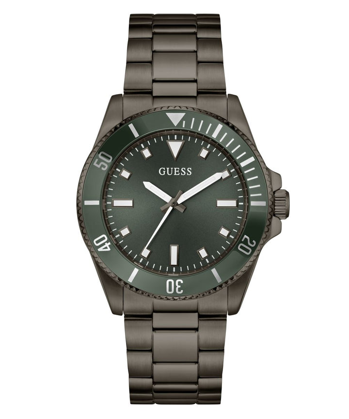 Guess Men’s 41mm Gunmetal Bracelet Green Dial Watch GW0968G3