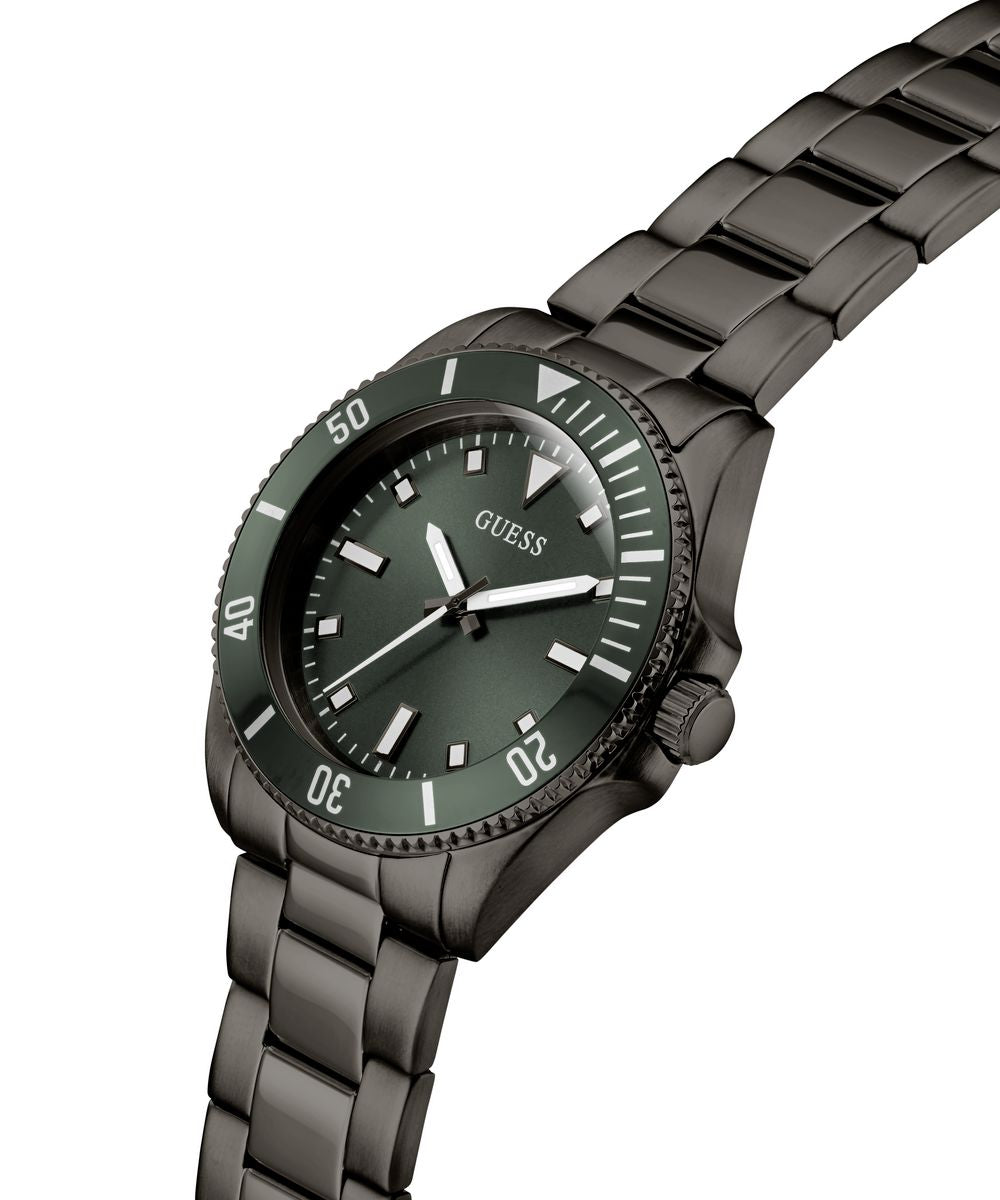 Guess Men’s 41mm Gunmetal Bracelet Green Dial Watch GW0968G3