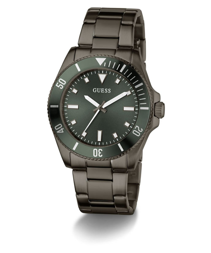 Guess Men’s 41mm Gunmetal Bracelet Green Dial Watch GW0968G3