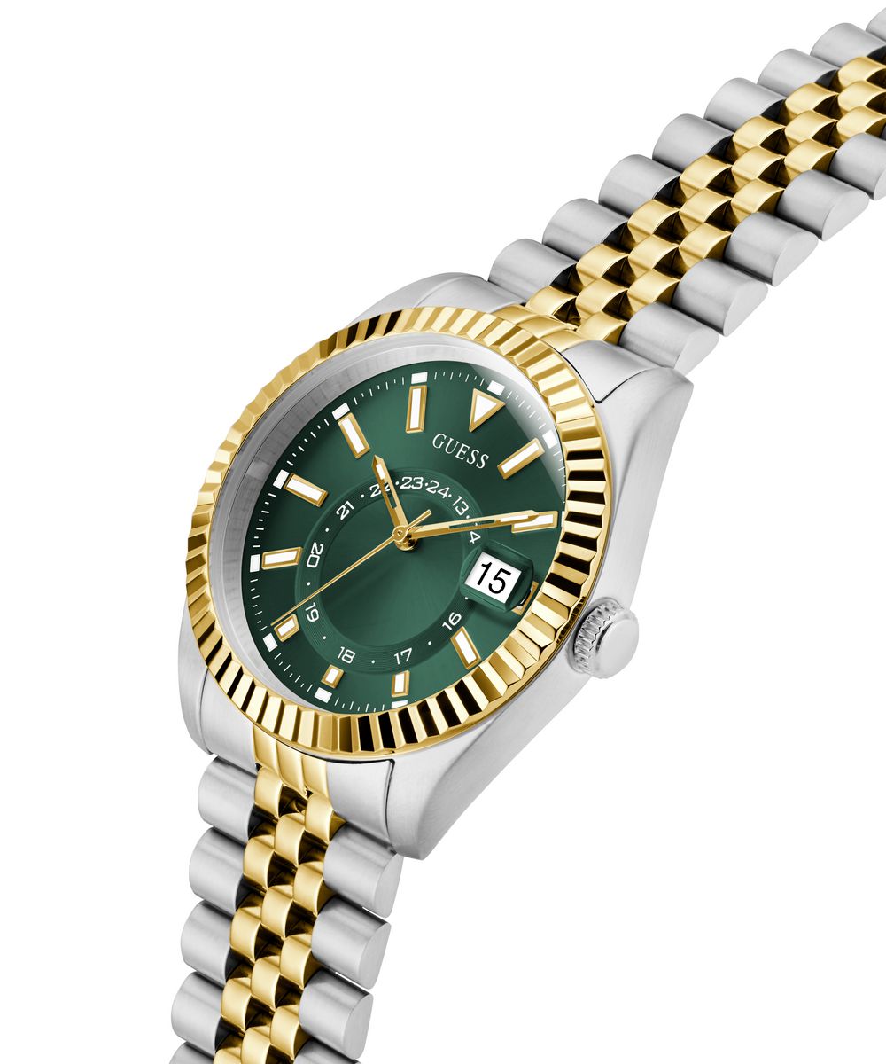 Guess Jaden Men’s 42mm Two Tone Green Dial Multifunction Watch GW0977G4