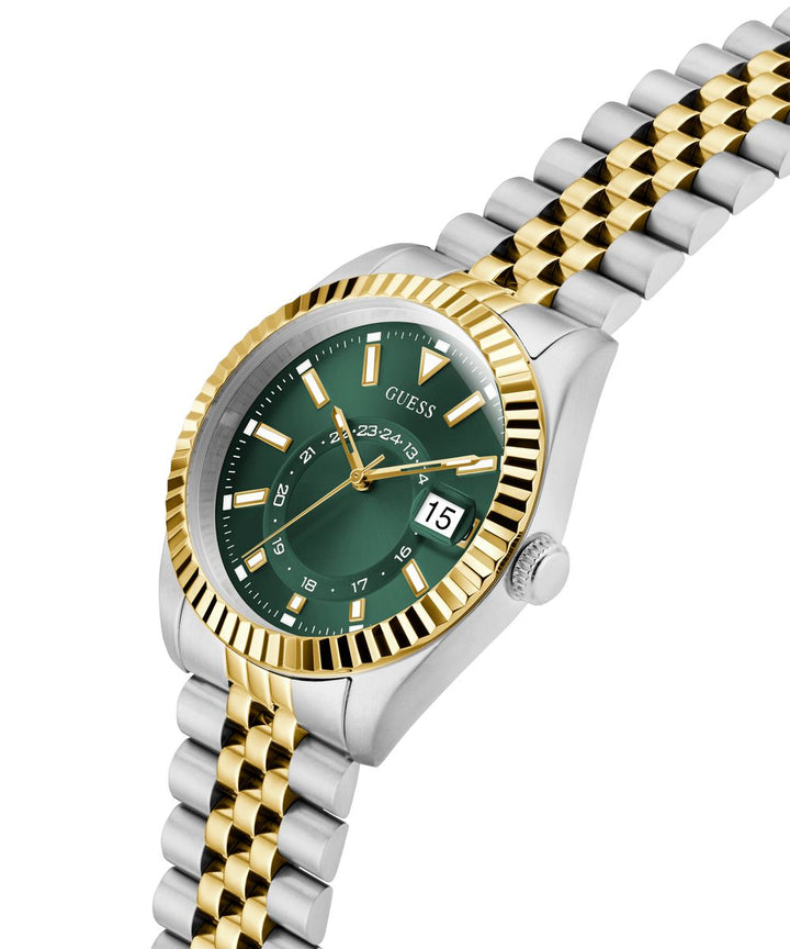 Guess Jaden Men’s 42mm Two Tone Green Dial Multifunction Watch GW0977G4