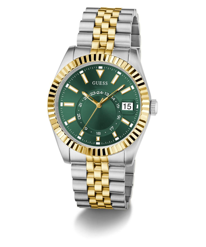 Guess Jaden Men’s 42mm Two Tone Green Dial Multifunction Watch GW0977G4