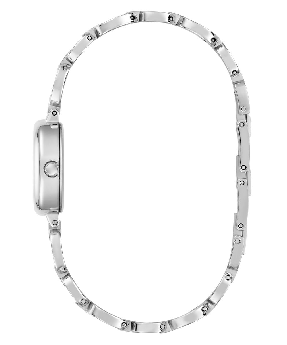 Guess Vivian Women’s 21mm Silver Tone Pink Dial Oval Bracelet Watch GW0982L1