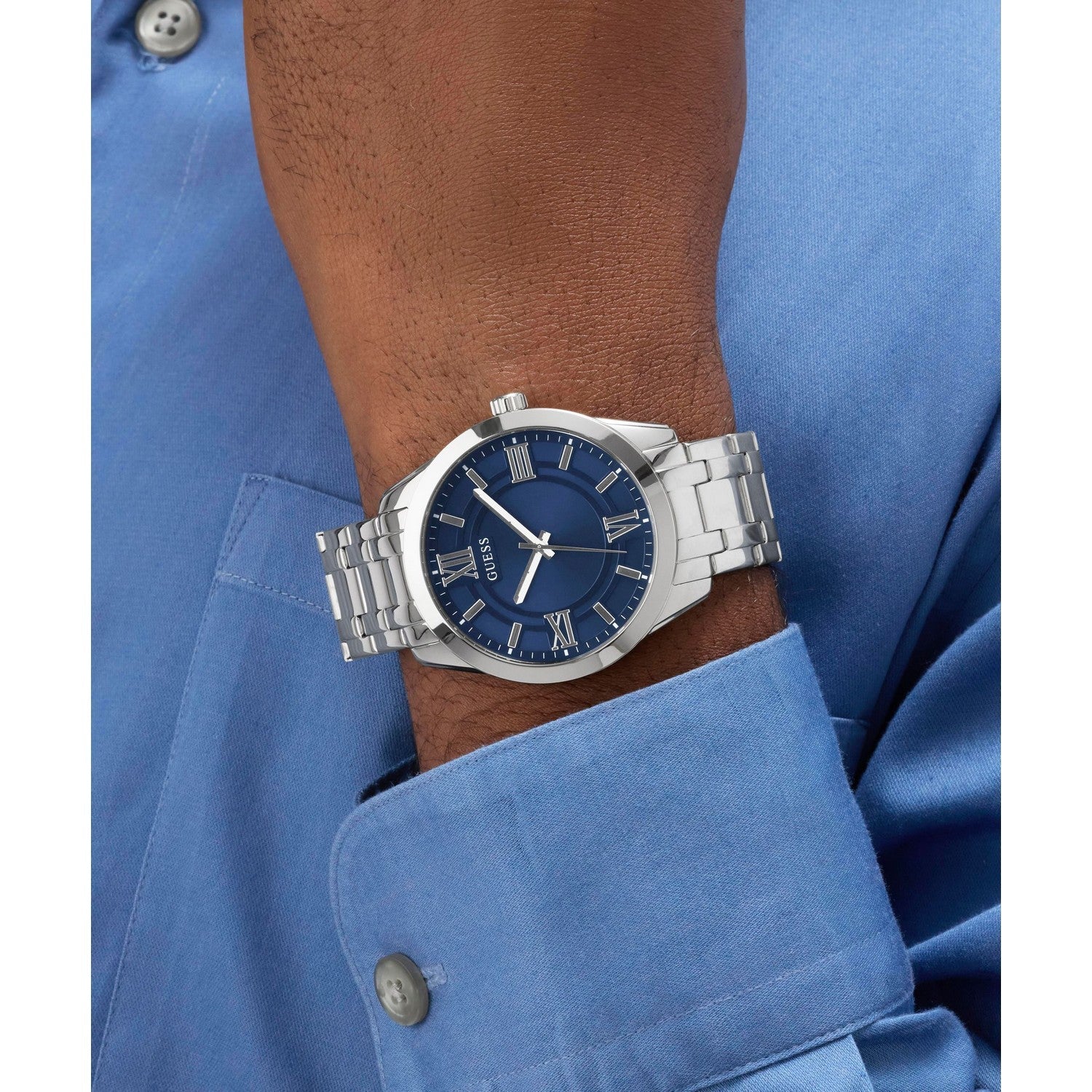 Guess Men’s Elliot Boxset Blue Dial Bracelet Watch Set Watch GW1008G1