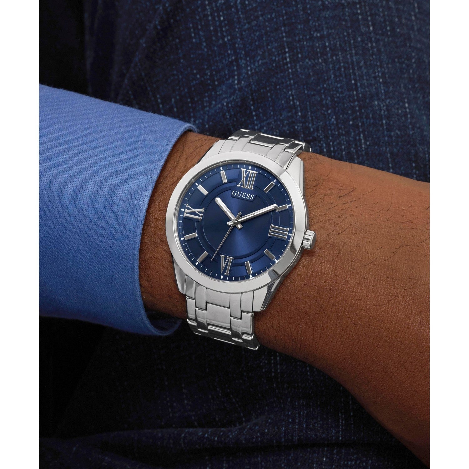 Guess Men’s Elliot Boxset Blue Dial Bracelet Watch Set Watch GW1008G1