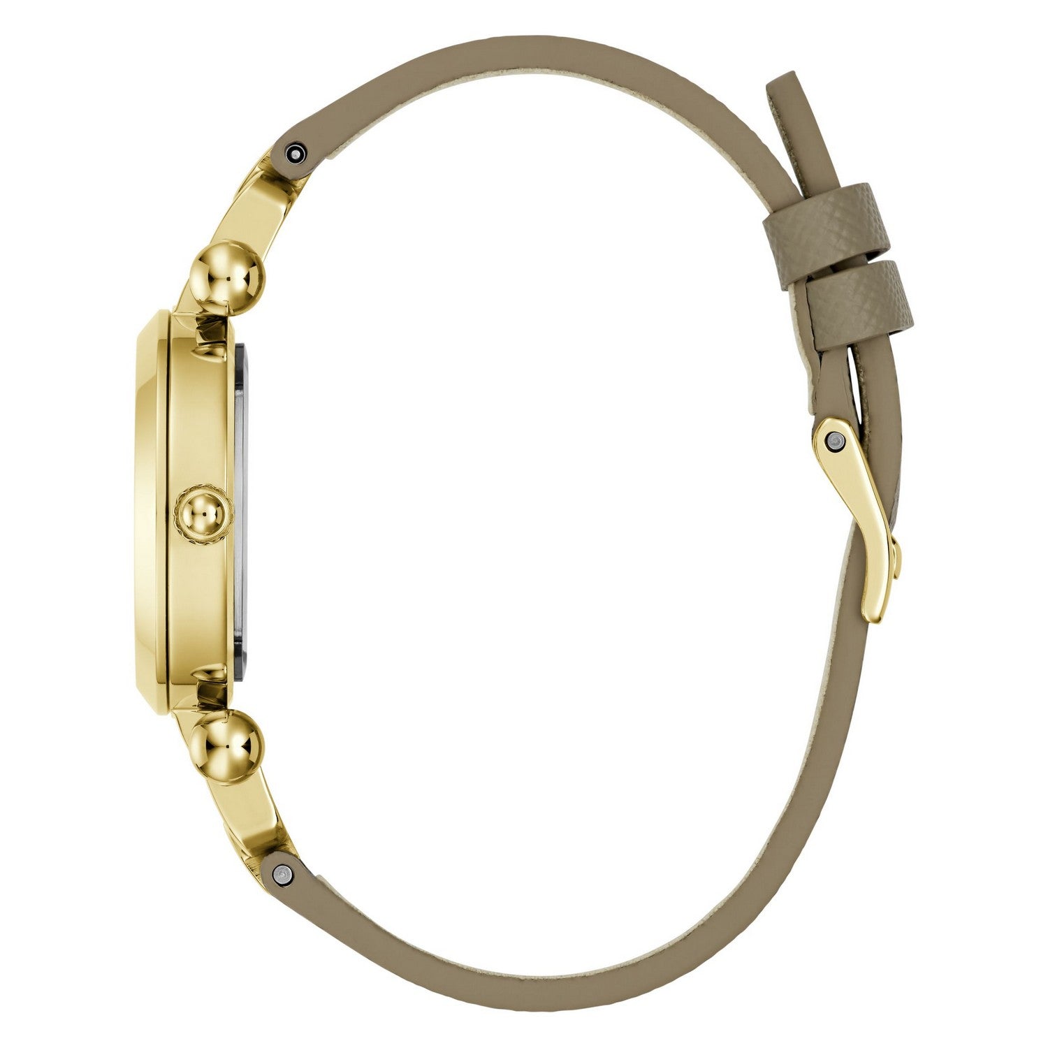 Guess Men’s Ginger Champagne Dial Beige Leather Strap Watch GW1021L2