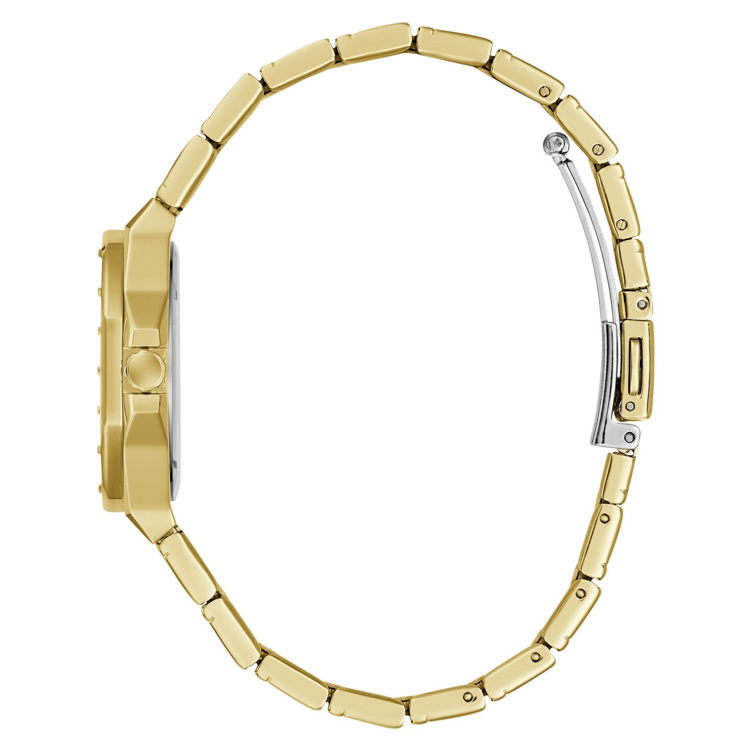 Guess Womens Jaqueline Champagne Sunray Dial Gold-Tone Stainless Steel Bracelet Watch GW1110L2