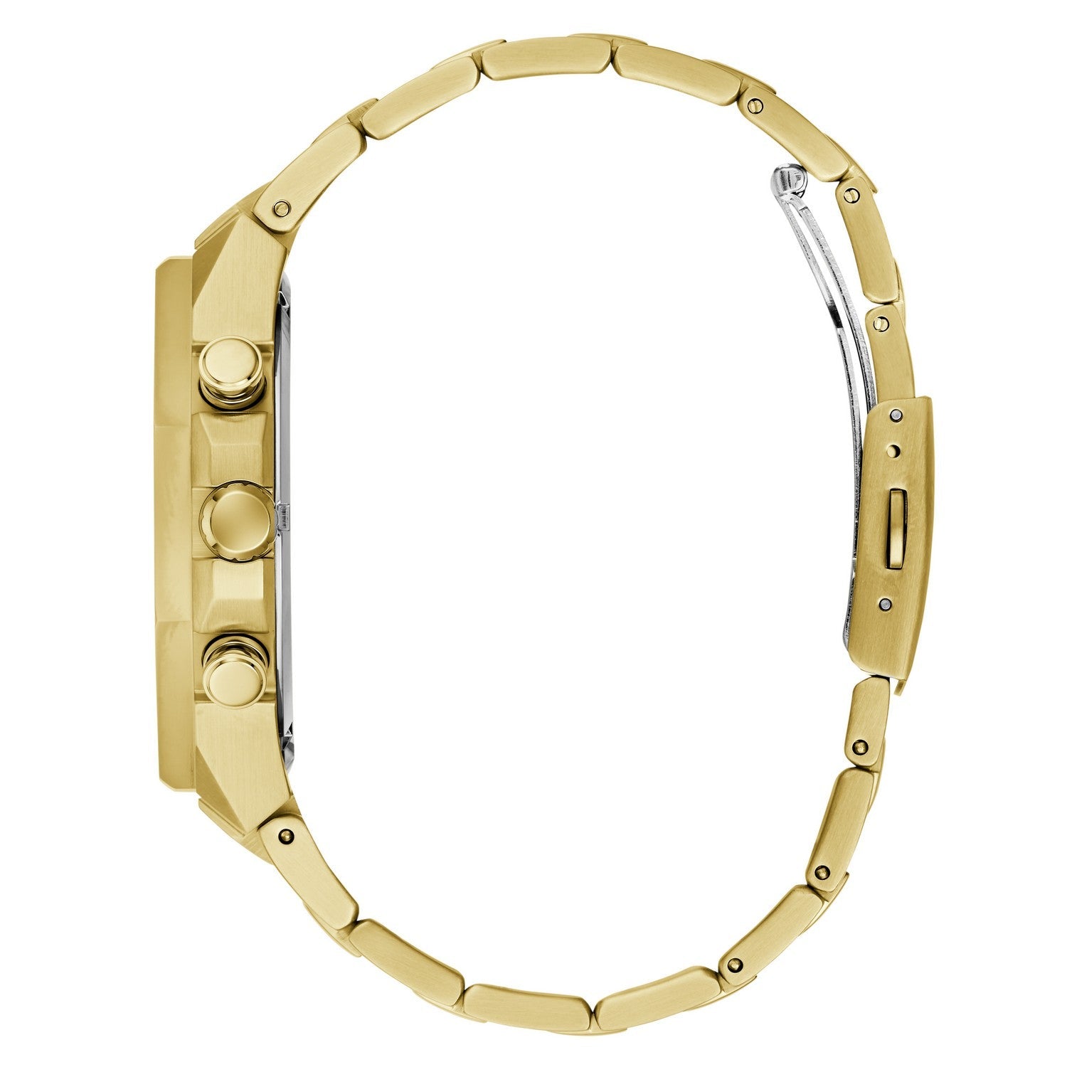Guess Mens Blake Black Sunray Dial Gold-Tone Stainless Steel Bracelet Watch GW1122G2