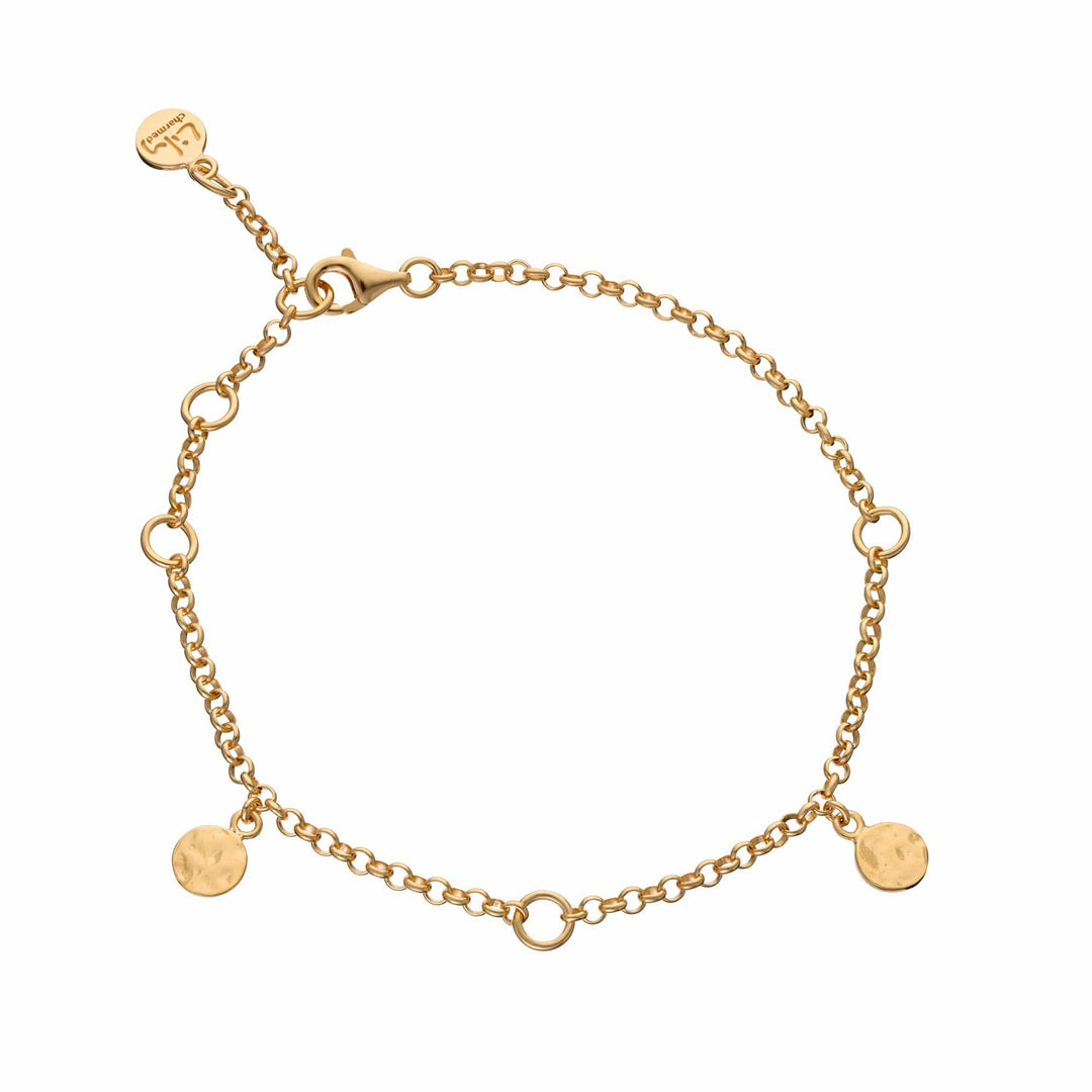 Gold Plated 3 Station Charm Bracelet CBRG3STN