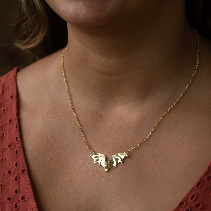 Gold Plated Bat Necklace NGBAT