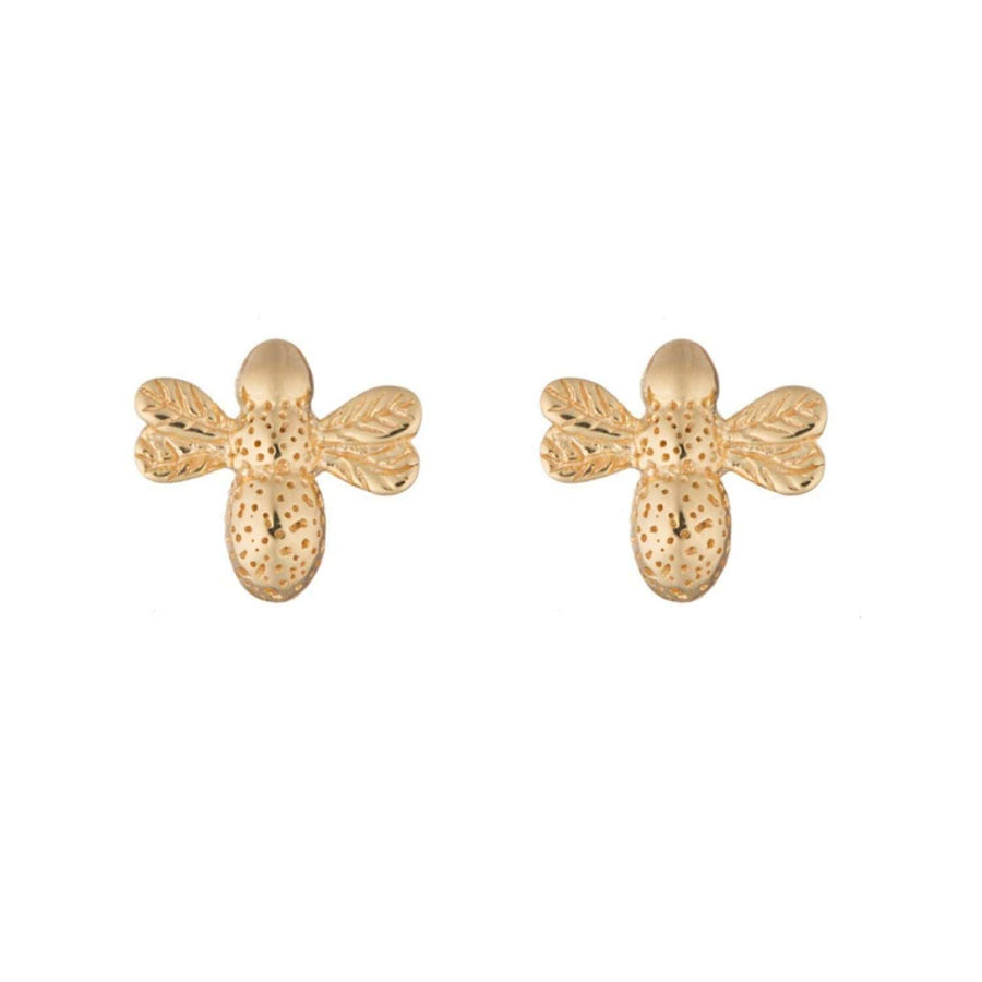 Gold Plated Bee Stud Earrings SEGBZ
