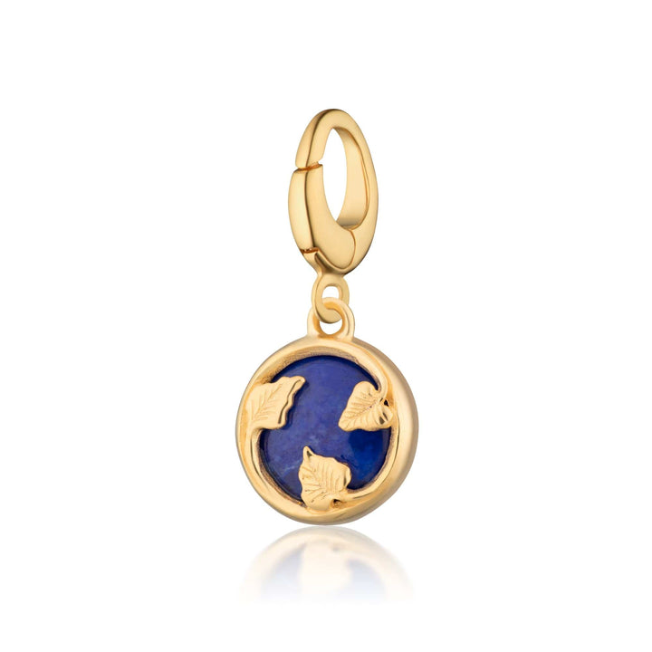 Gold Plated Blue Lapis Healing Wisdom Stone Charm CGHSBL