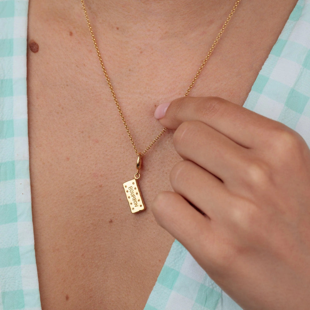 Gold Plated Bourbon Biscuit Necklace CNGBON-1
