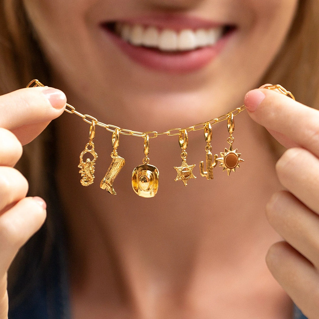 Gold Plated Cowboy Boot Charm CGCOBO