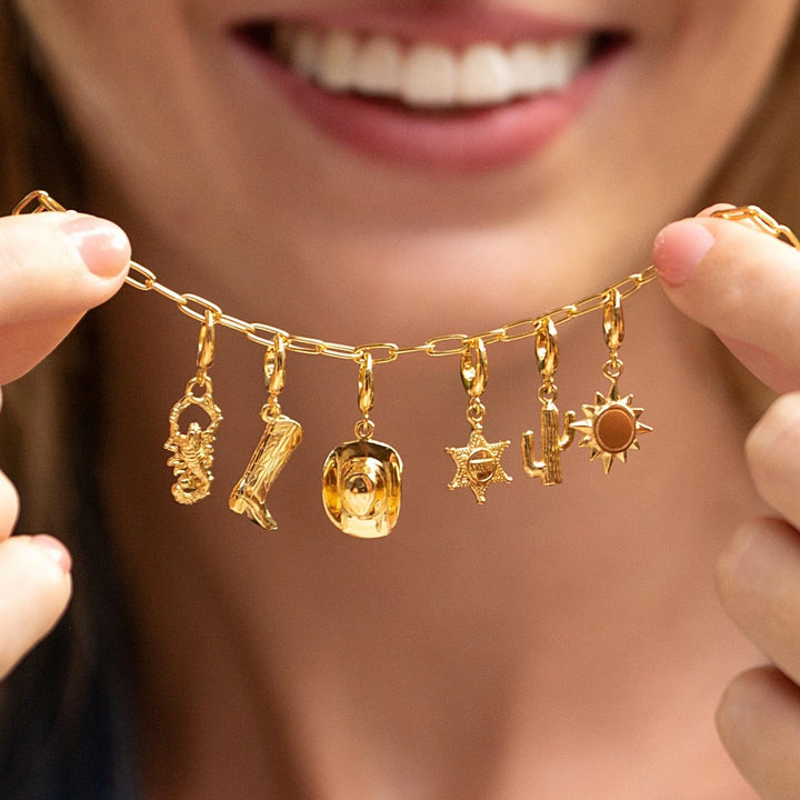 Gold Plated Cowboy Hat Charm CGCOHT