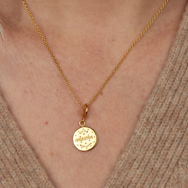 Gold Plated Digestive Biscuit Charm CGDG