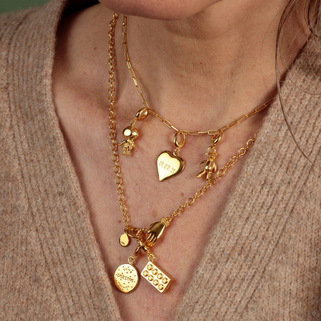 Gold Plated Digestive Biscuit Charm CGDG