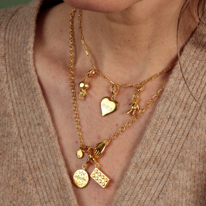 Gold Plated Digestive Biscuit Charm CGDG