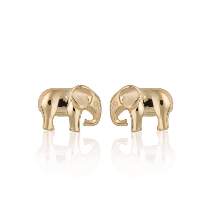 Gold Plated Elephant Stud Earrings SEGEL