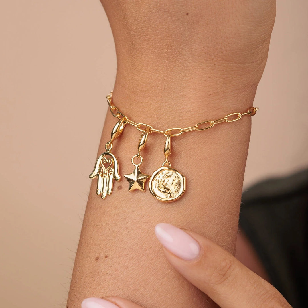 Gold Plated Faceted Star Charm CGFST