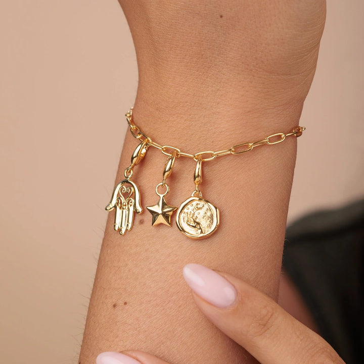 Gold Plated Faceted Star Charm CGFST