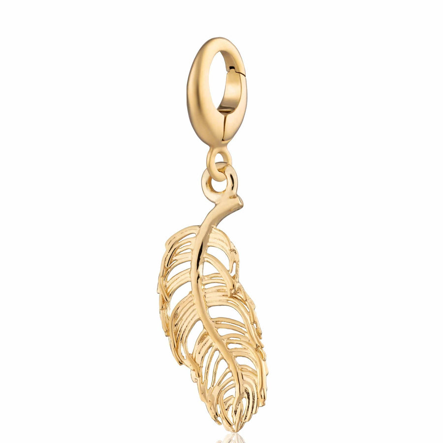Gold Plated Feather Charm CGFS
