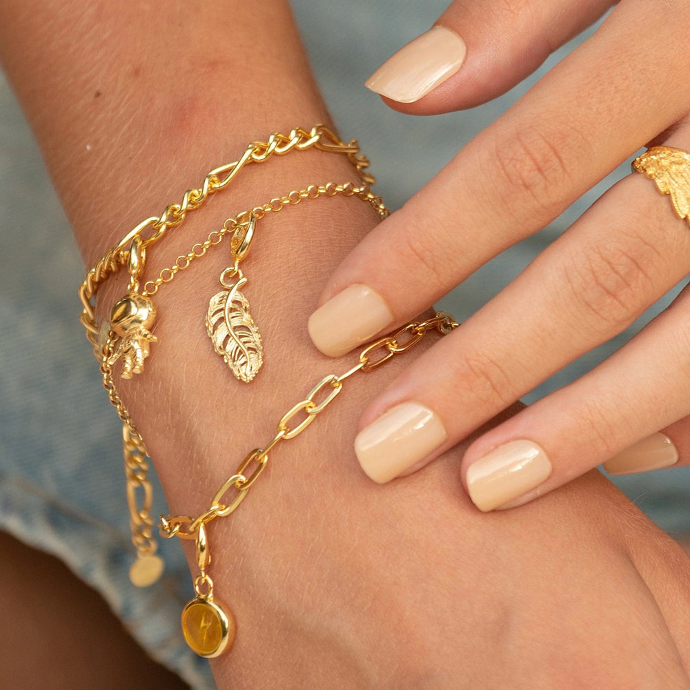 Gold Plated Feather Charm CGFS