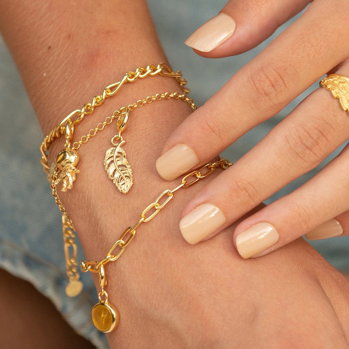 Gold Plated Feather Charm CGFS