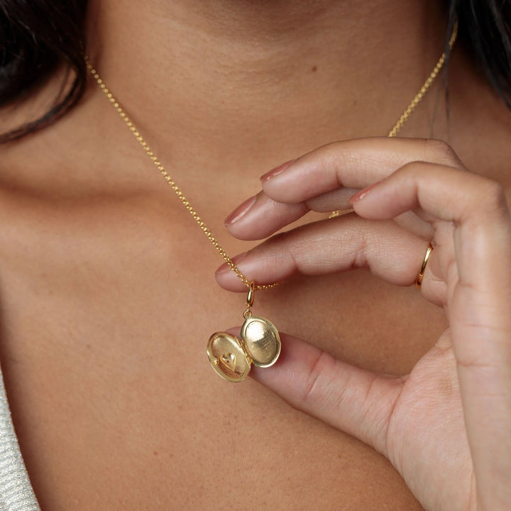 Gold Plated Flaming Heart Locket Charm CGFLH