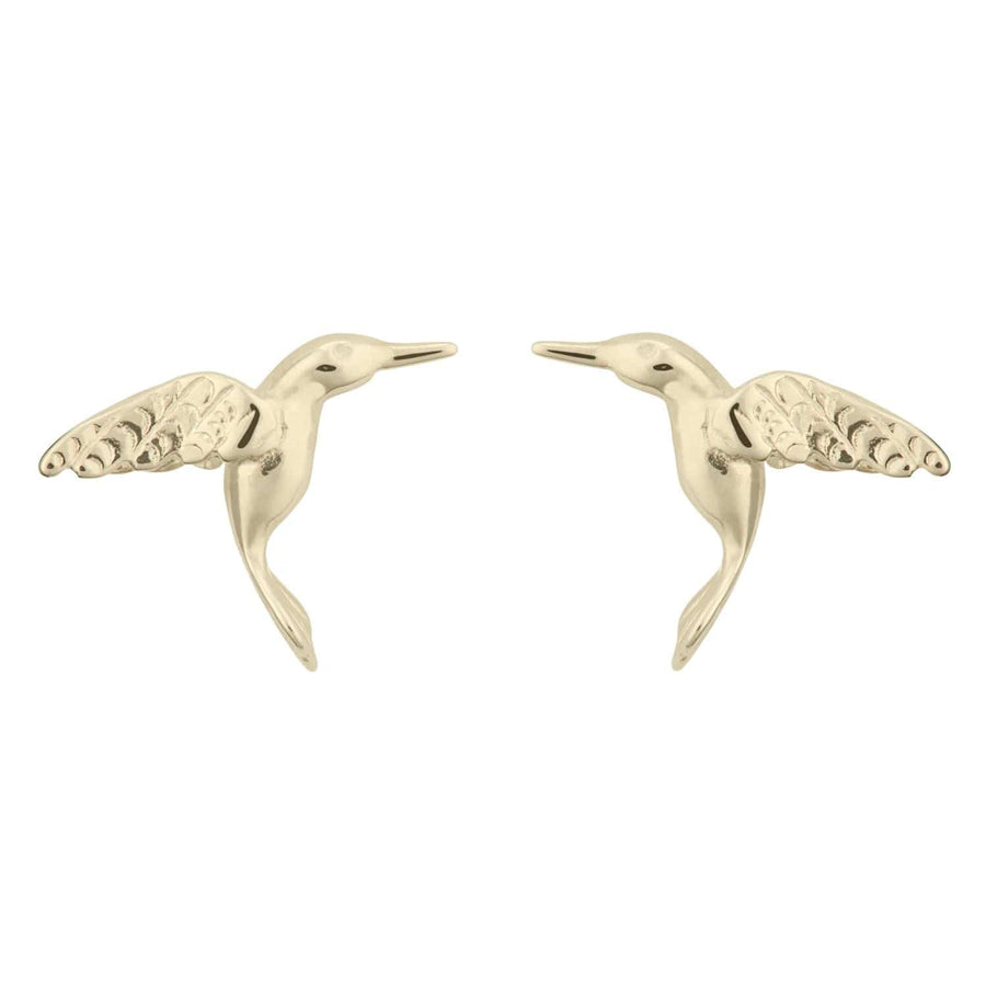 Gold Plated Hummingbird Stud Earrings SEGHB
