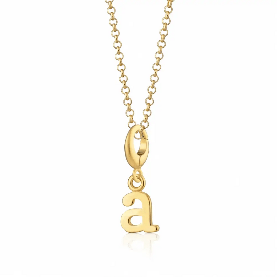 Gold Plated Letter Charm Necklace CLNGA-1