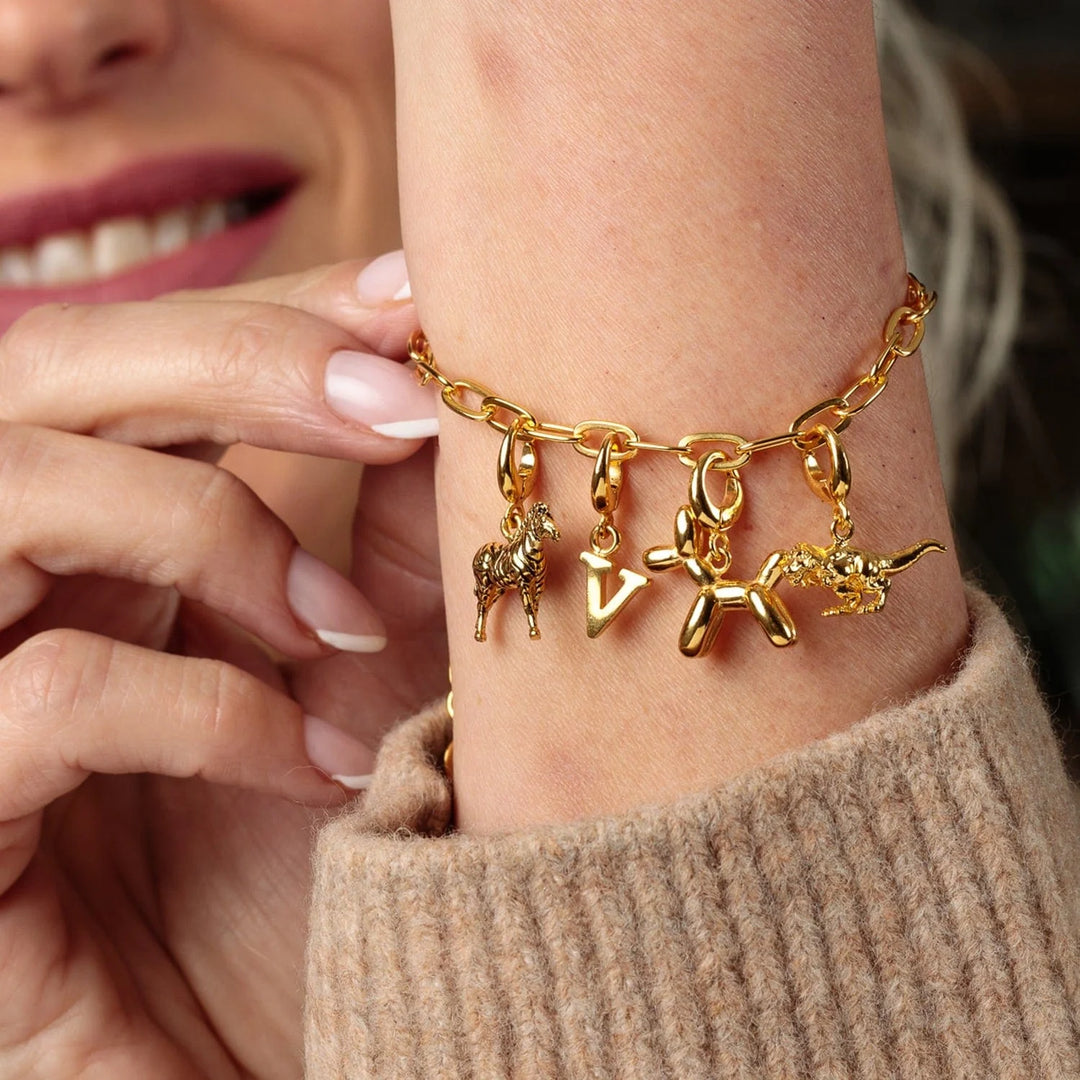 Gold Plated Letter Charms CLGA