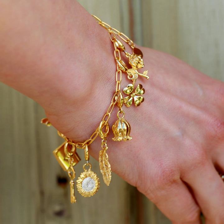 Gold Plated Lily Of The Valley Flower Charm CGLIVA