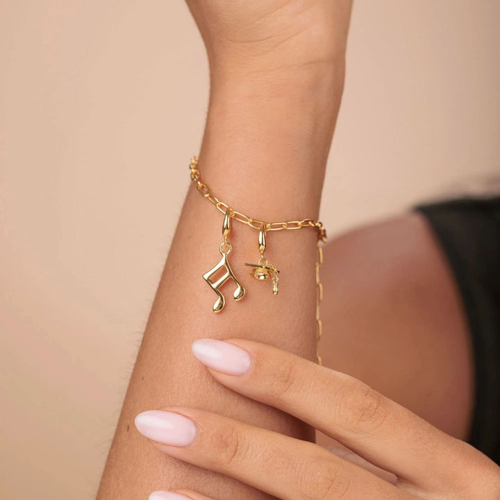 Gold Plated Music Note Charm CGMN