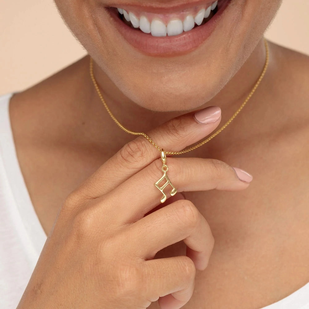Gold Plated Music Note Charm CGMN