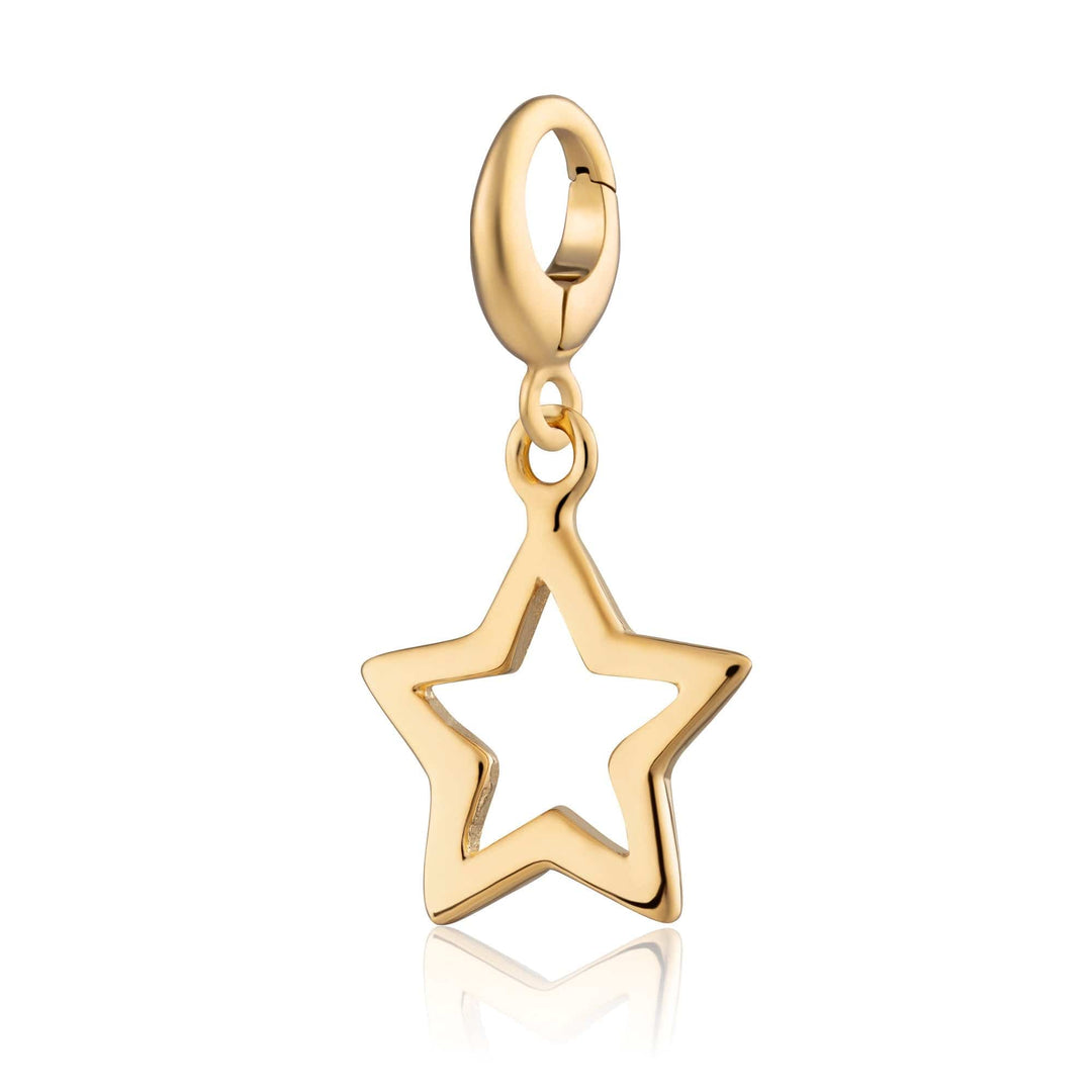 Gold Plated Open Star Charm CGSO