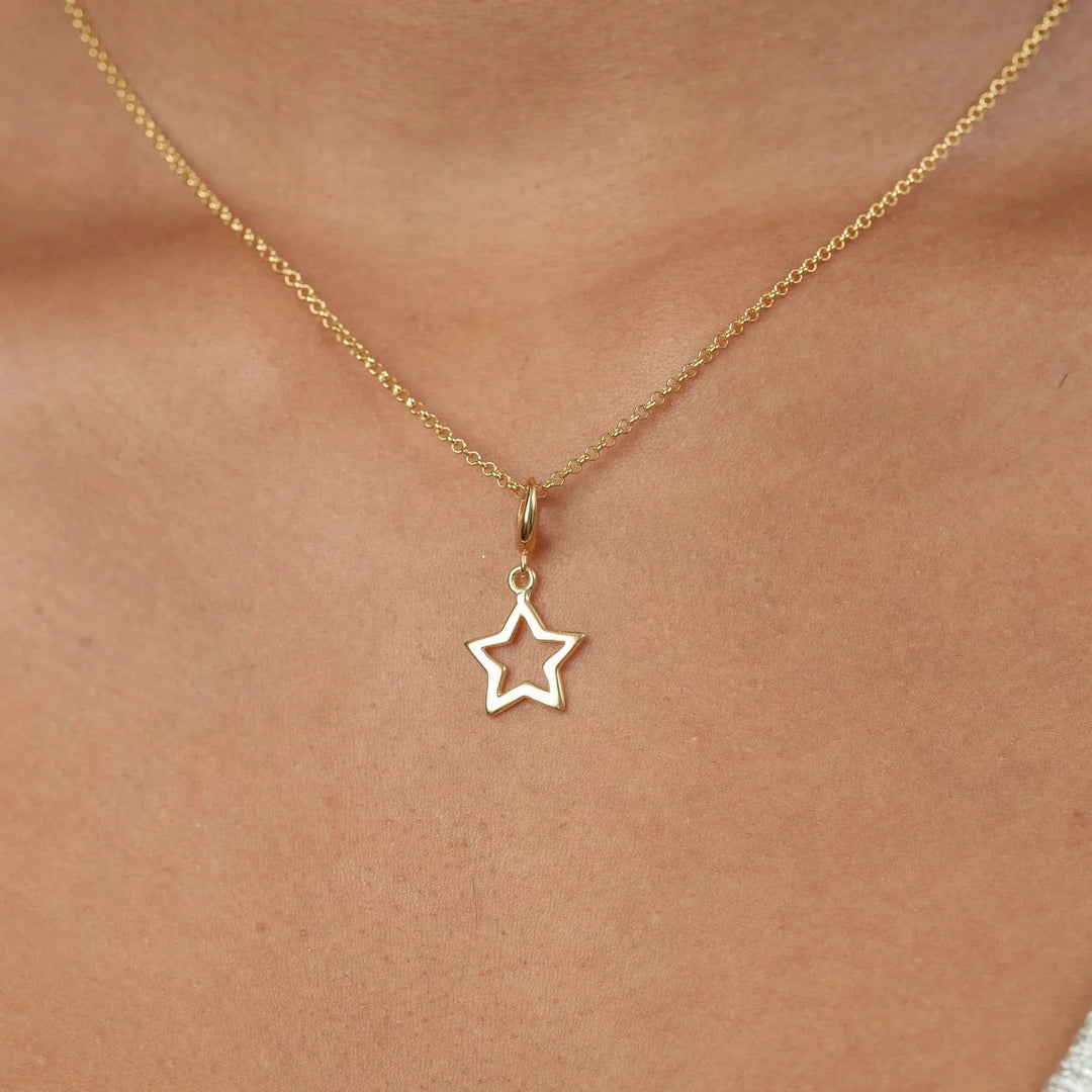 Gold Plated Open Star Charm CGSO