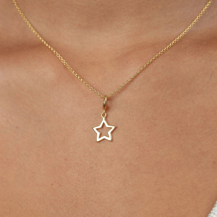 Gold Plated Open Star Charm CGSO