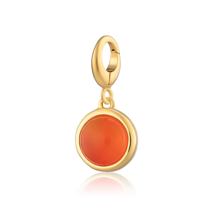 Gold Plated Orange Agate Healing Harmony Stone Charm CGHSOA