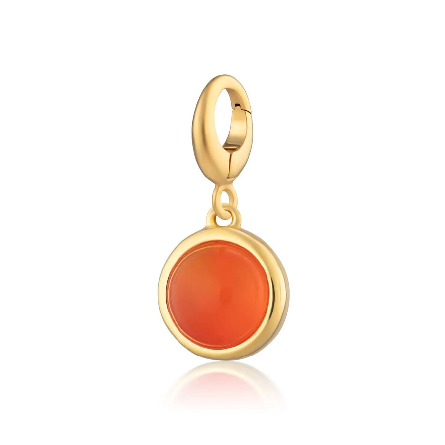 Gold Plated Orange Agate Healing Harmony Stone Charm CGHSOA