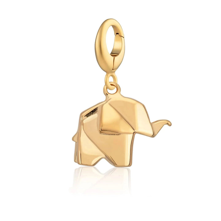 Gold Plated Origami Elephant Charm CGOEL
