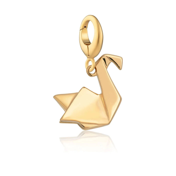 Gold Plated Origami Swan Charm CGOSW
