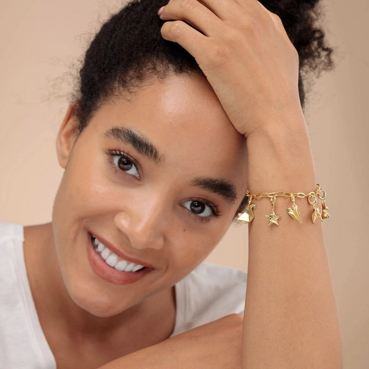 Gold Plated Origami Swan Charm CGOSW