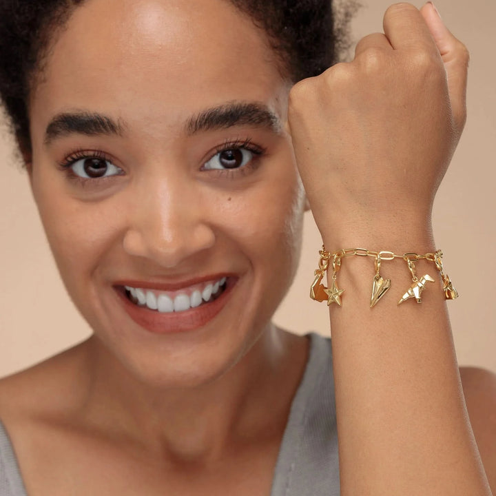 Gold Plated Origami T-Rex Charm CGOTREX