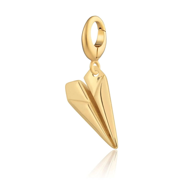 Gold Plated Paper Plane Charm CGPP