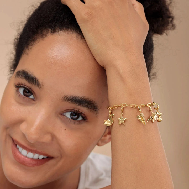 Gold Plated Paper Plane Charm CGPP