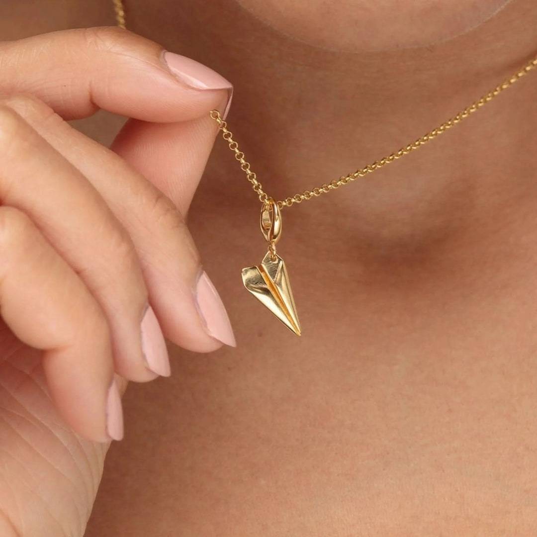 Gold Plated Paper Plane Charm CGPP
